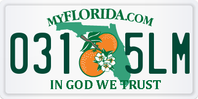 FL license plate 0315LM