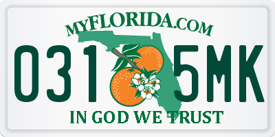FL license plate 0315MK