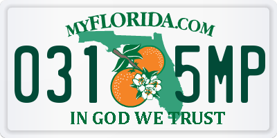 FL license plate 0315MP