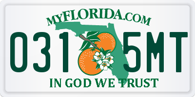 FL license plate 0315MT