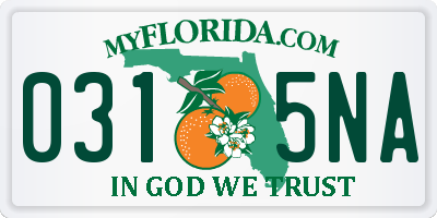 FL license plate 0315NA