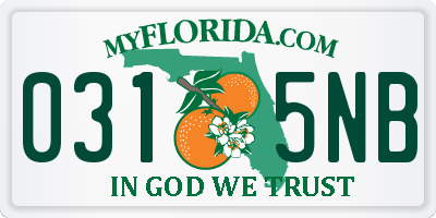 FL license plate 0315NB