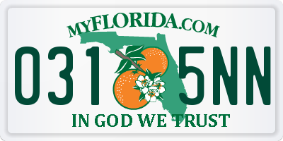 FL license plate 0315NN