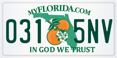 FL license plate 0315NV