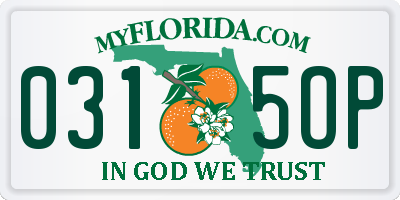 FL license plate 0315OP