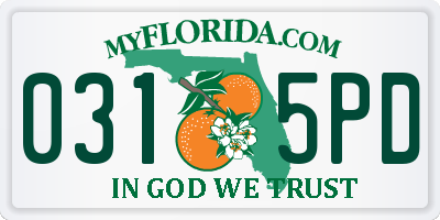 FL license plate 0315PD