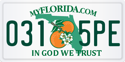 FL license plate 0315PE