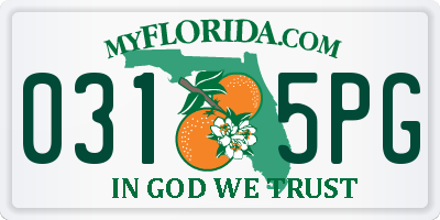 FL license plate 0315PG