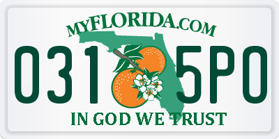 FL license plate 0315PO