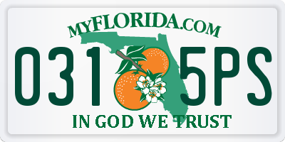 FL license plate 0315PS