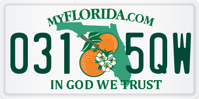 FL license plate 0315QW