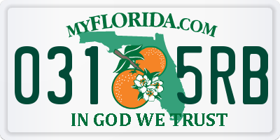 FL license plate 0315RB