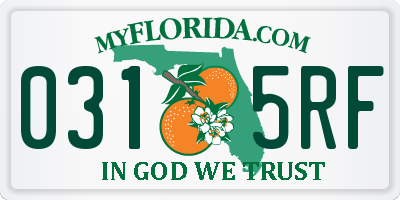 FL license plate 0315RF