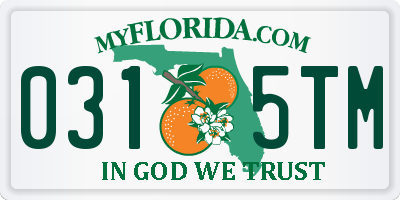 FL license plate 0315TM