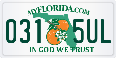 FL license plate 0315UL