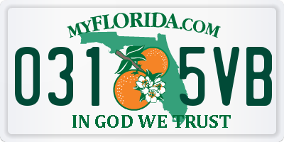 FL license plate 0315VB