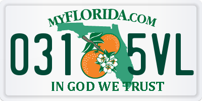FL license plate 0315VL