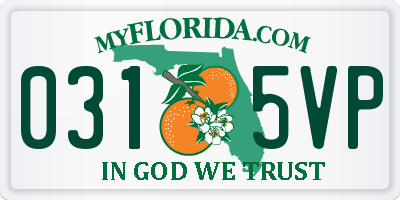 FL license plate 0315VP