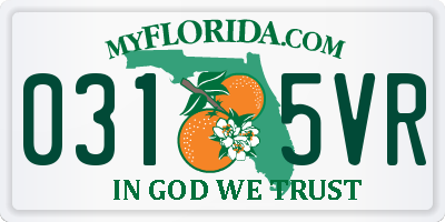 FL license plate 0315VR