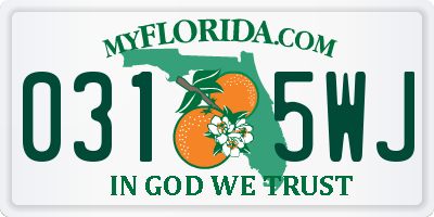 FL license plate 0315WJ