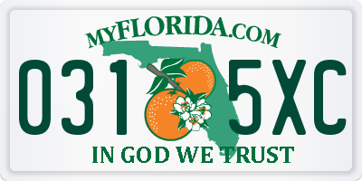 FL license plate 0315XC