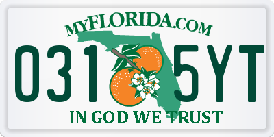 FL license plate 0315YT
