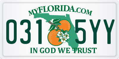 FL license plate 0315YY