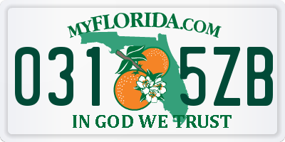 FL license plate 0315ZB