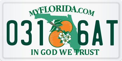 FL license plate 0316AT