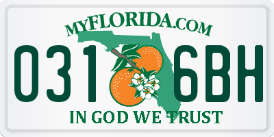 FL license plate 0316BH