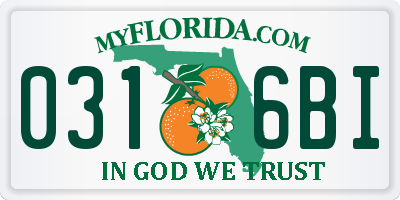 FL license plate 0316BI