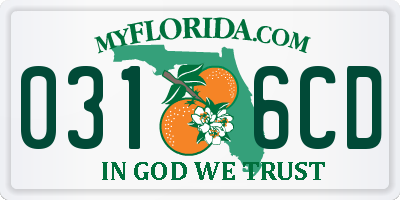FL license plate 0316CD