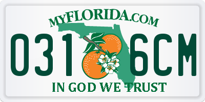 FL license plate 0316CM