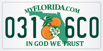 FL license plate 0316CO