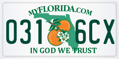 FL license plate 0316CX