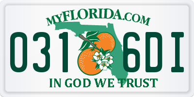 FL license plate 0316DI