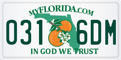 FL license plate 0316DM