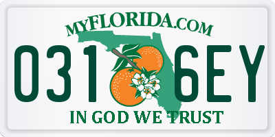 FL license plate 0316EY