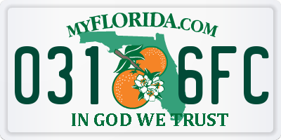FL license plate 0316FC
