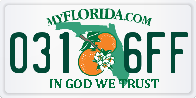 FL license plate 0316FF