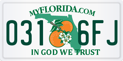 FL license plate 0316FJ