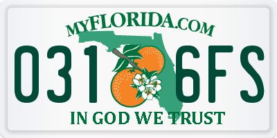 FL license plate 0316FS
