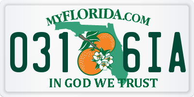 FL license plate 0316IA