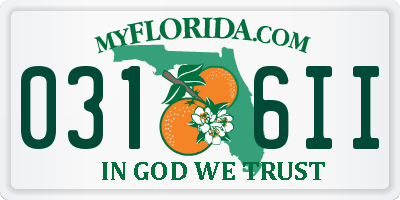 FL license plate 0316II