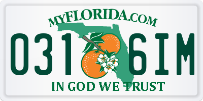 FL license plate 0316IM