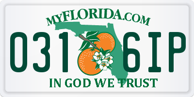 FL license plate 0316IP