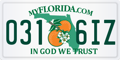 FL license plate 0316IZ