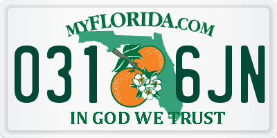 FL license plate 0316JN