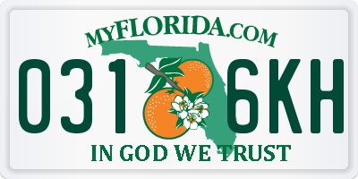 FL license plate 0316KH