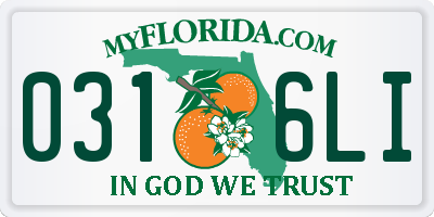 FL license plate 0316LI